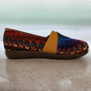 Comfy Slip On Shoes in Psychedelic Tie Dyed Colour Scheme